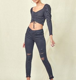KanCan Mid Rise Super Skinny Jeans in Black