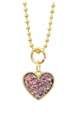 Zomi Gems Sparkle Heart Gold Charm Necklace