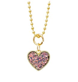 Zomi Gems Sparkle Heart Gold Charm Necklace