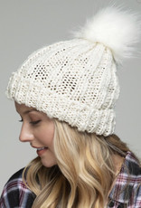 Soft Cable Knit Beanie in Ivory