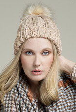 Soft Cable Knit Beanie in Peach