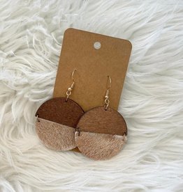 Wooden Wood Circle Earrings