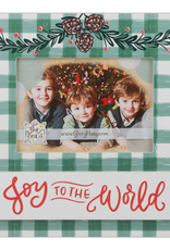 Christmas Joy to the World Plaid Frame