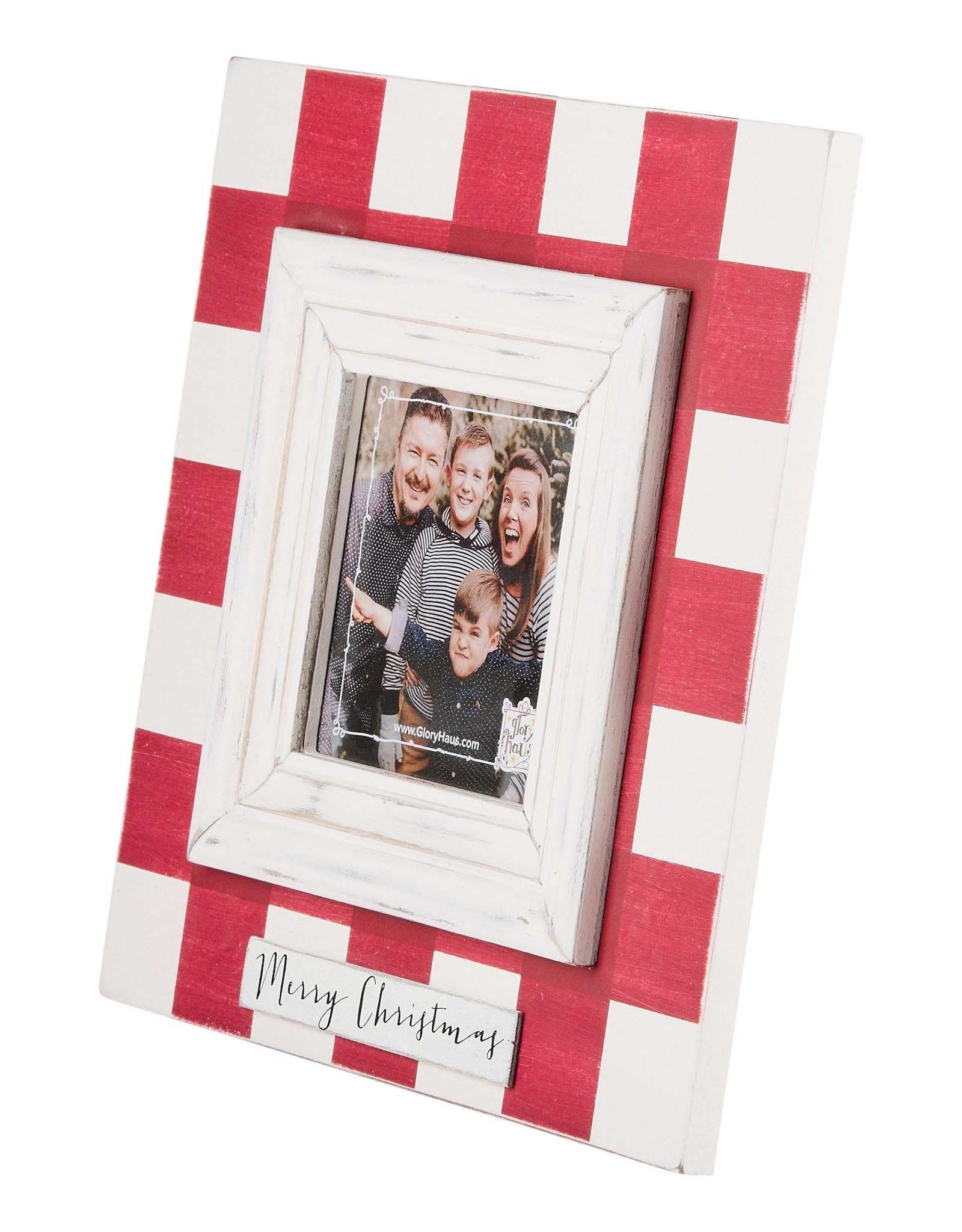 Merry Christmas Red Plaid Frame