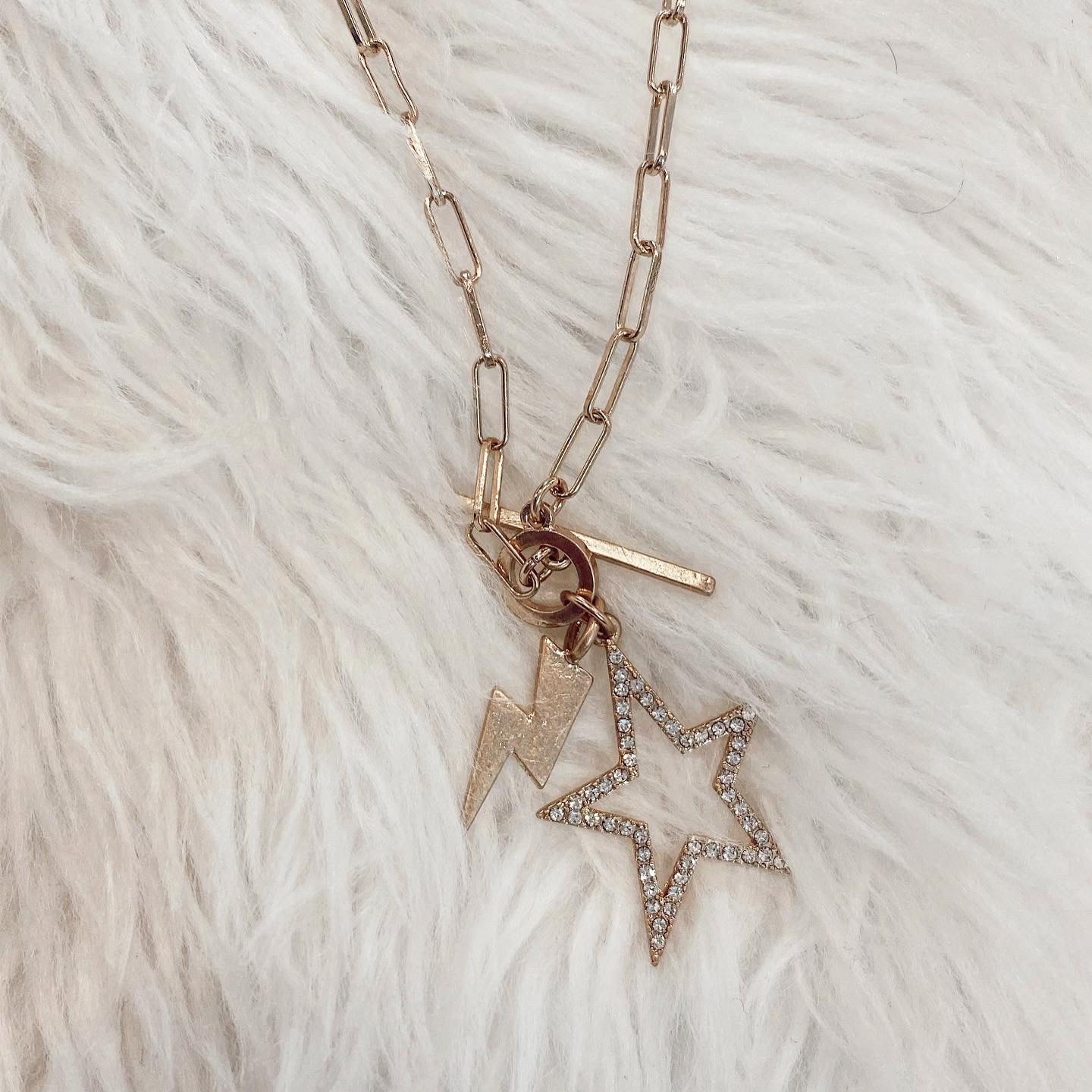 Star Lightning Bolt Chain Necklace Marlee Janes