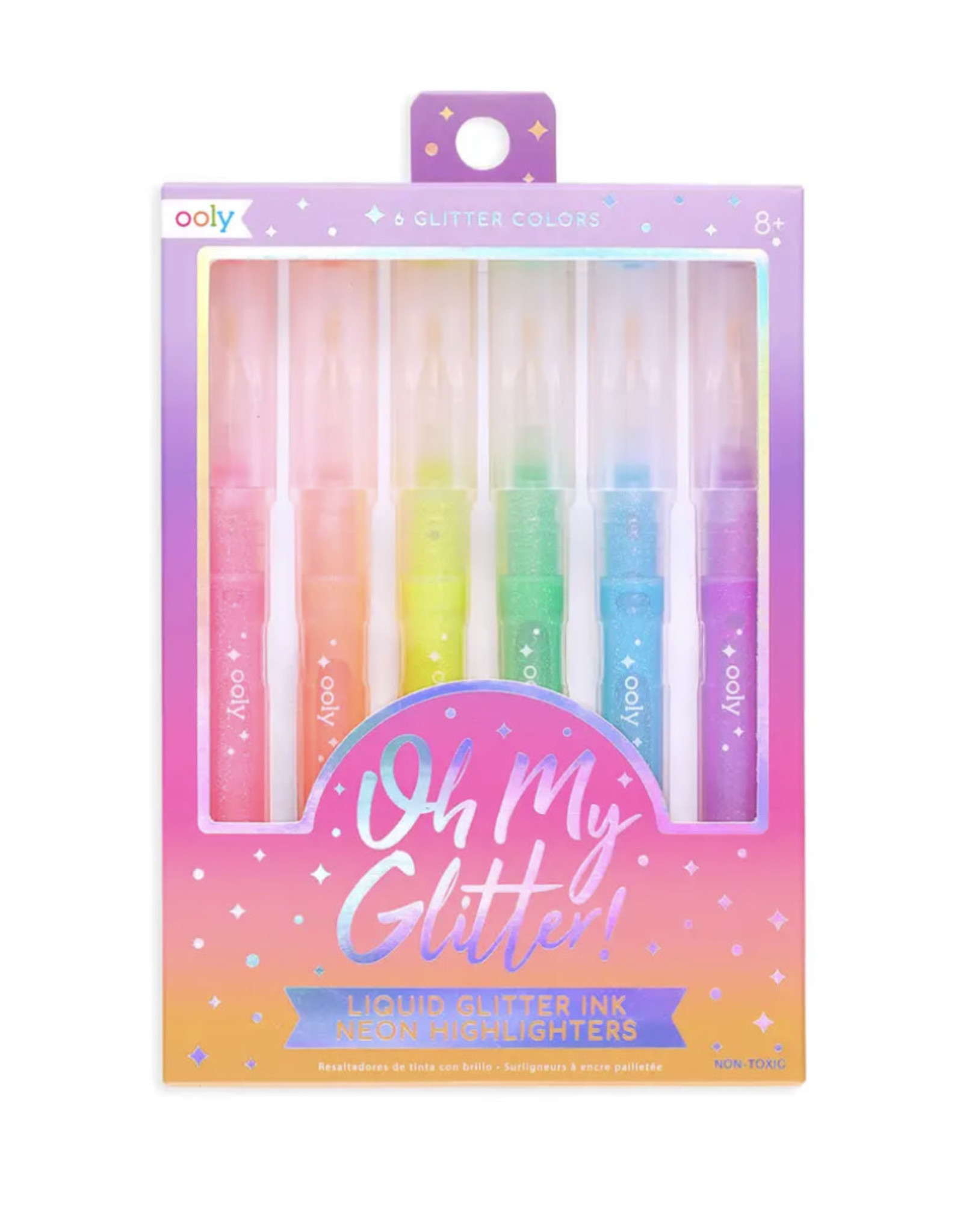 ooly Oh My Glitter! Neon Highlighters - Set of 6