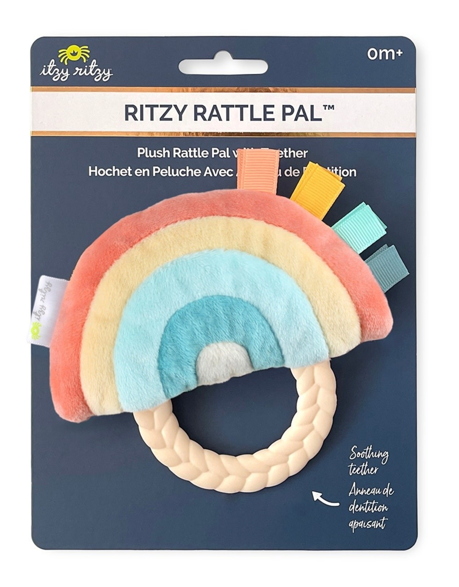 Itzy Ritzy Ritzy Rattle Pal™ Plush Rattle Pal with Teether - Rainbow