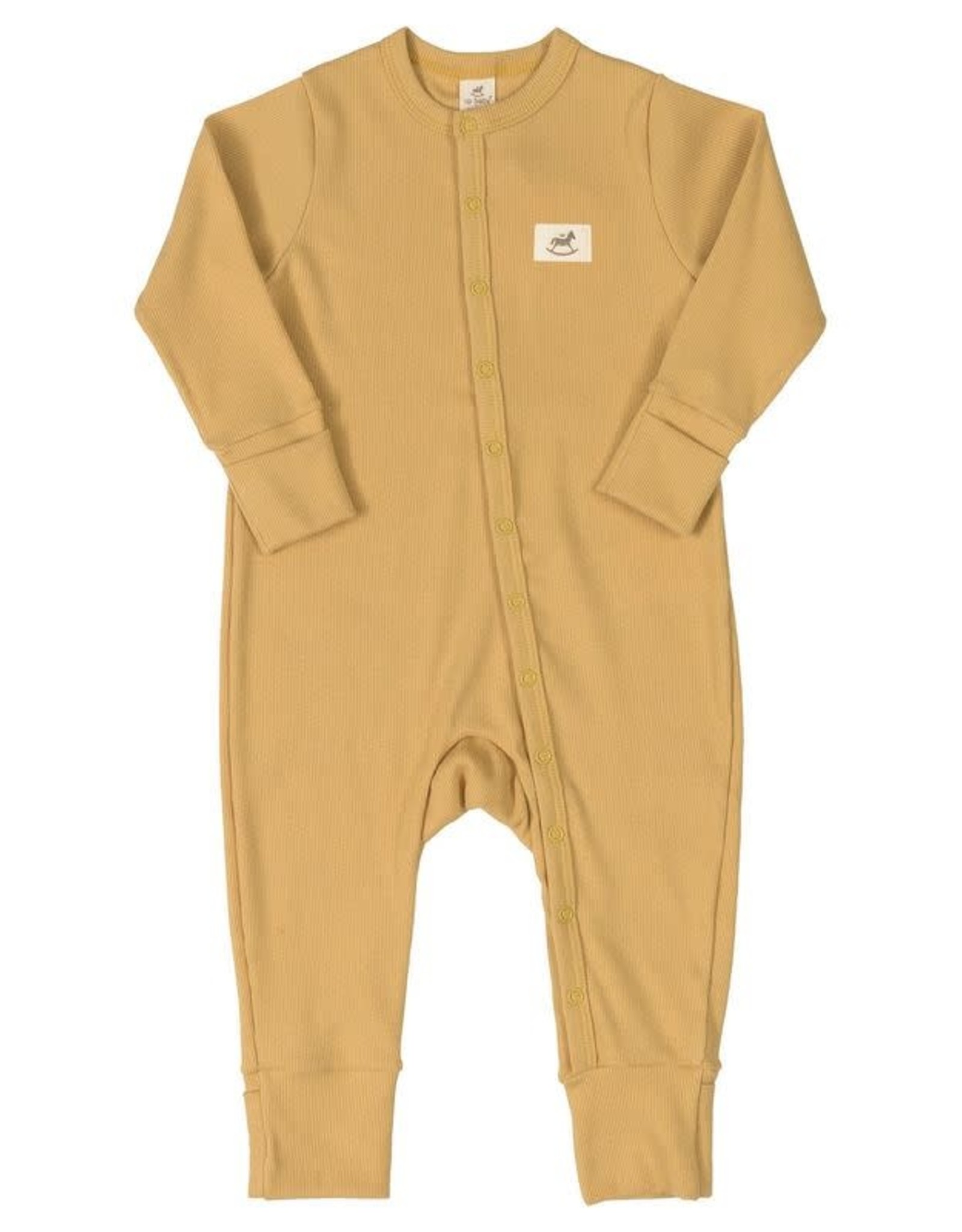 UpBaby Long Sleeve Ribbed Romper in Mustard