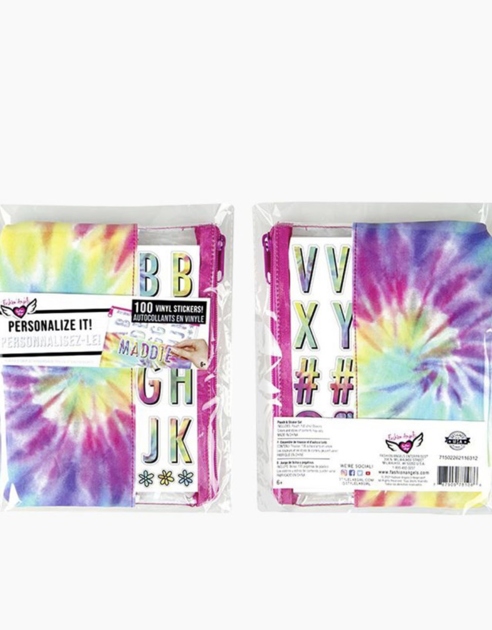 Fashion Angels Personalize It! Rainbow Tie Dye Pouch with Stickers