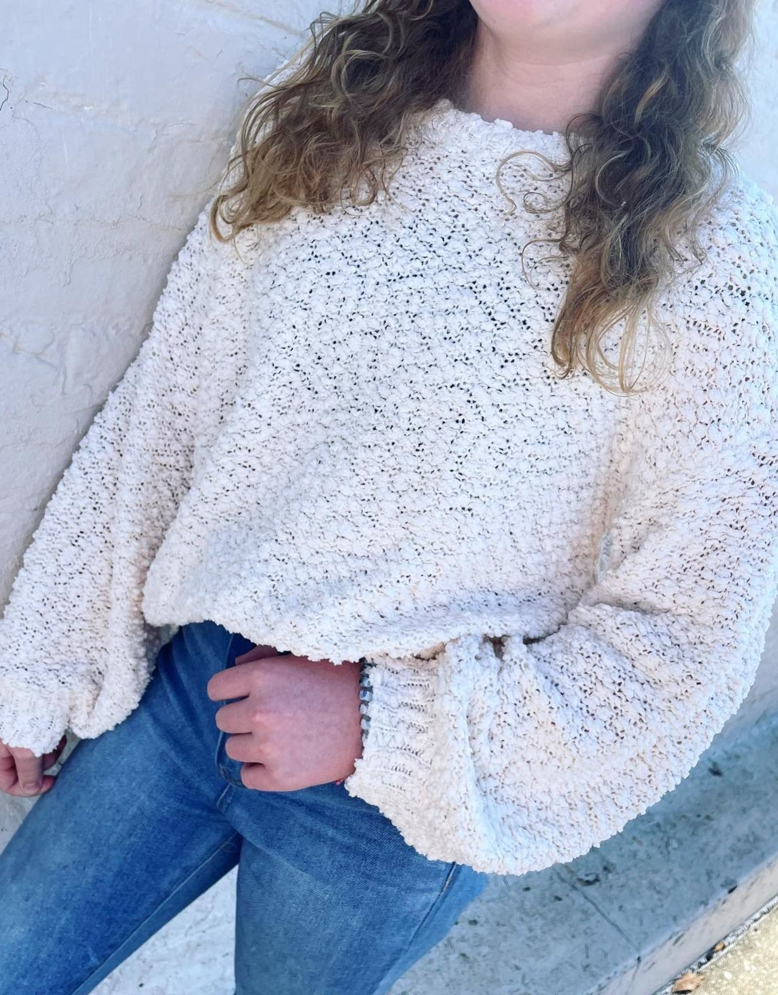 Hayden Mattie Popcorn Sweater in Cream