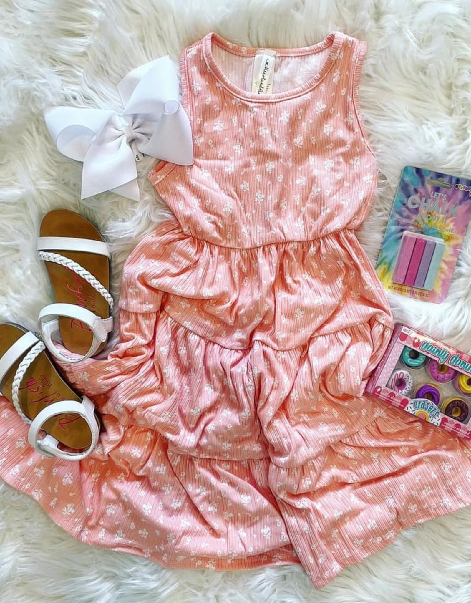 Kaley Floral Dress in Peach