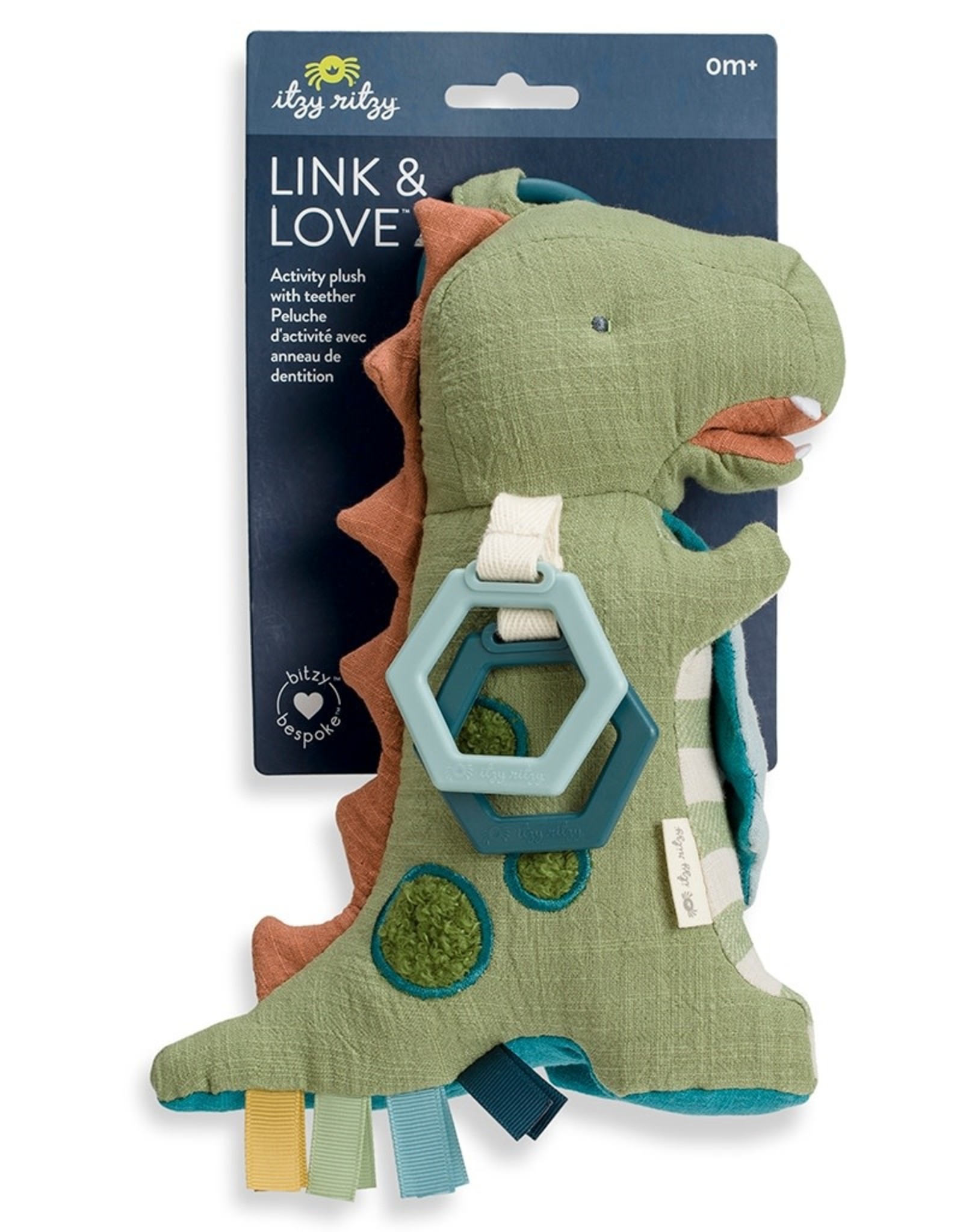 Itzy Ritzy Link & Love™ Dino Activity Plush with Teether Toy