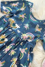 RuffleButts Floral Rainbows Twirl Dress