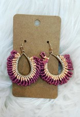 Sead Beed Teardrop Earring in Peach