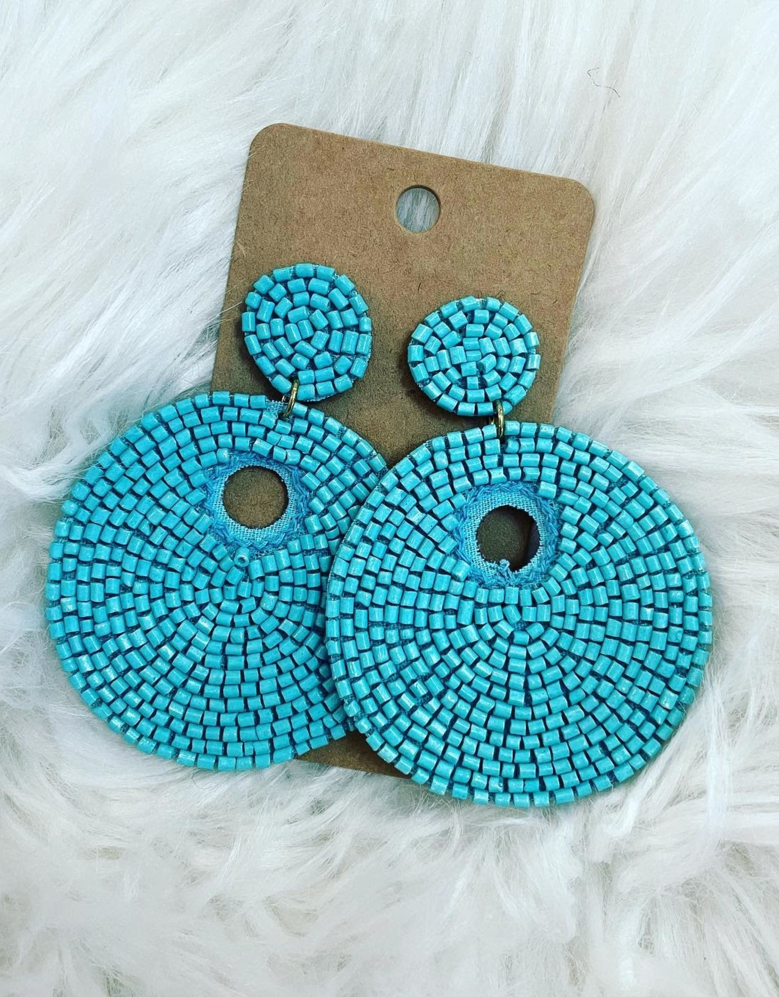 Round Sead Bead Earring in Turquoise