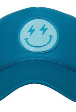 Katydid Turquoise Lightning Happy Face Foam Trucker Hat