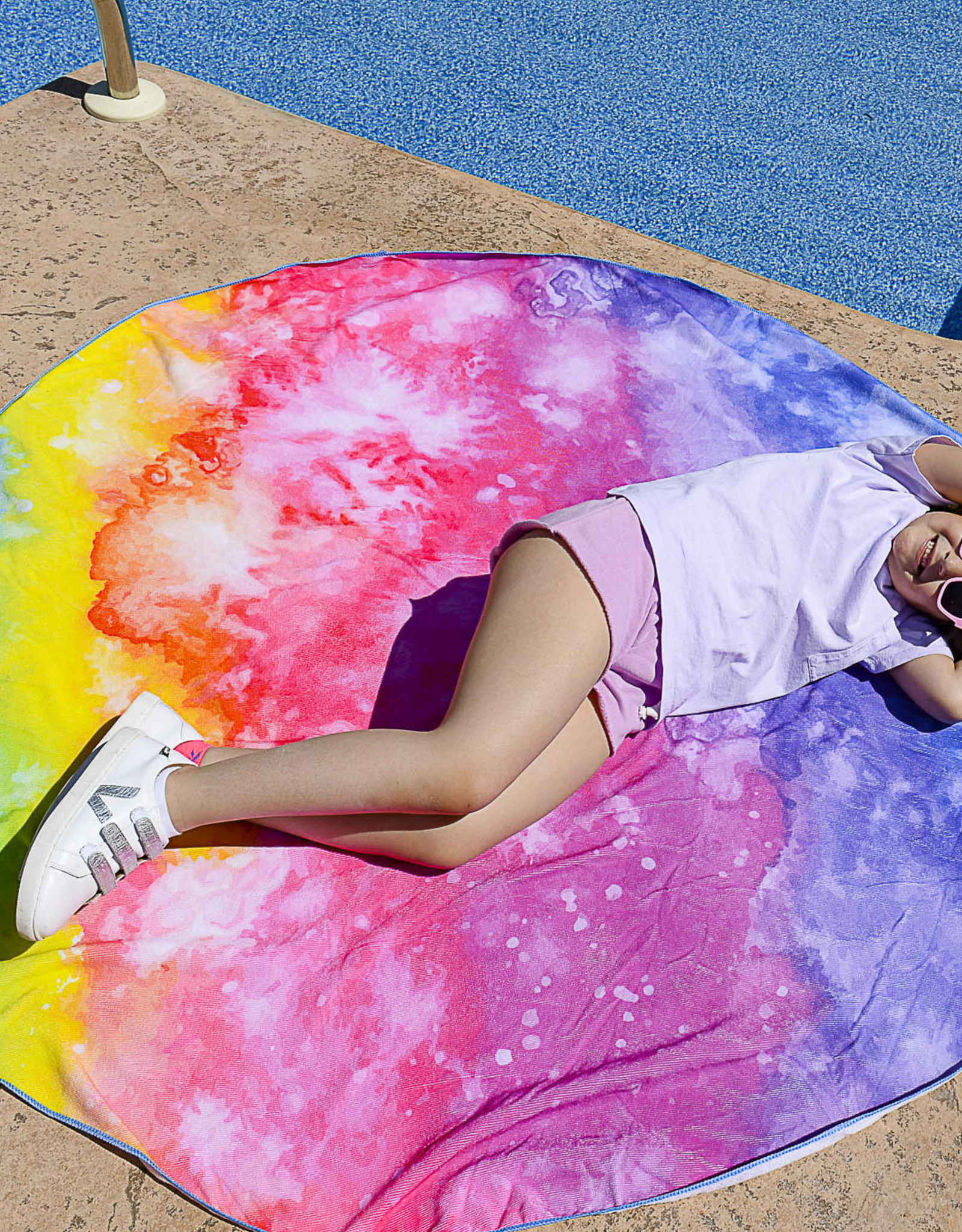 Watchitude Rainbow TieDye Huge Round Towel