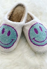 Smile Face Slippers in Blue