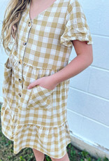 Hayden Kendra Plaid Dress in Mustard