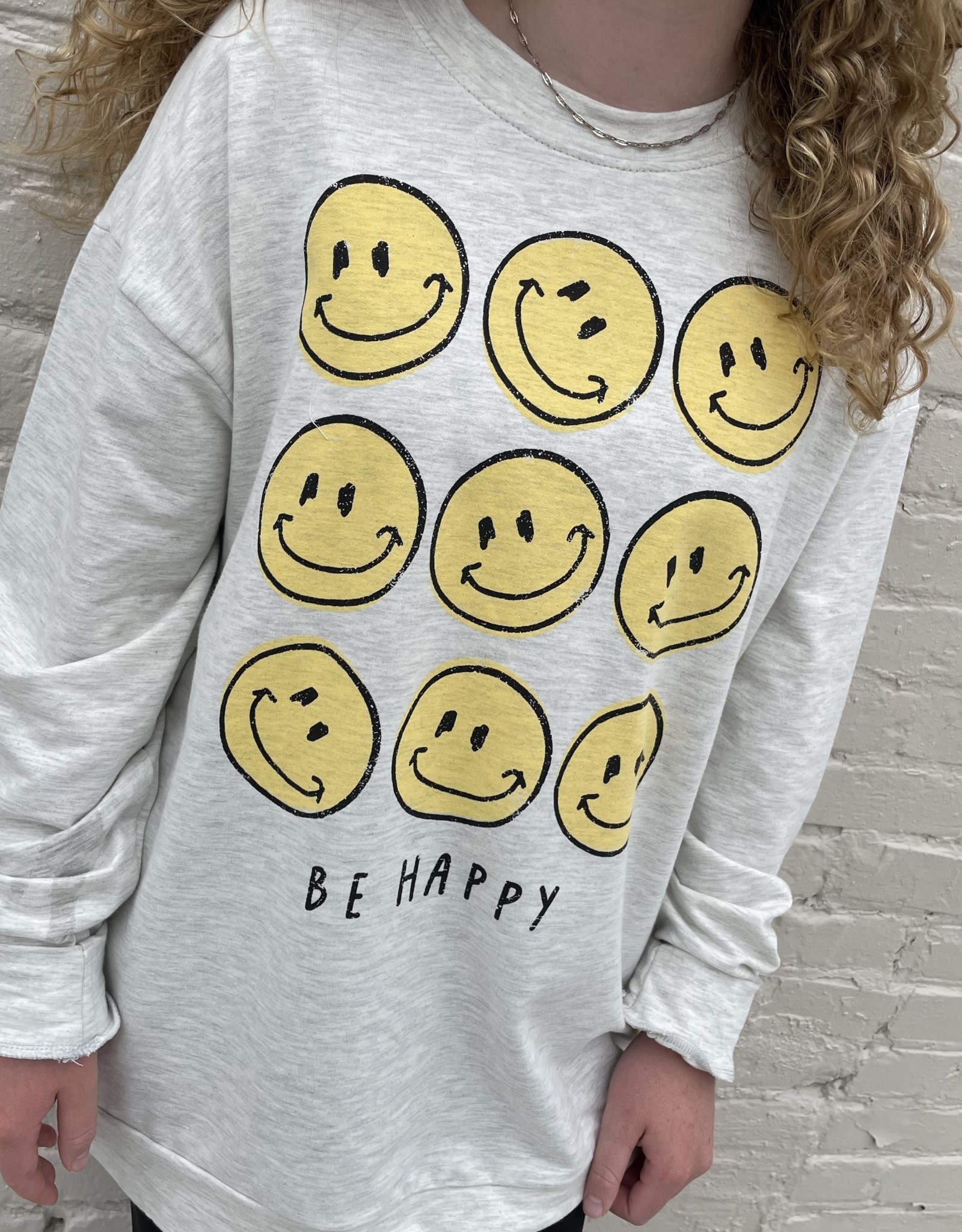 Be Happy Smile Sweater in Oatmeal