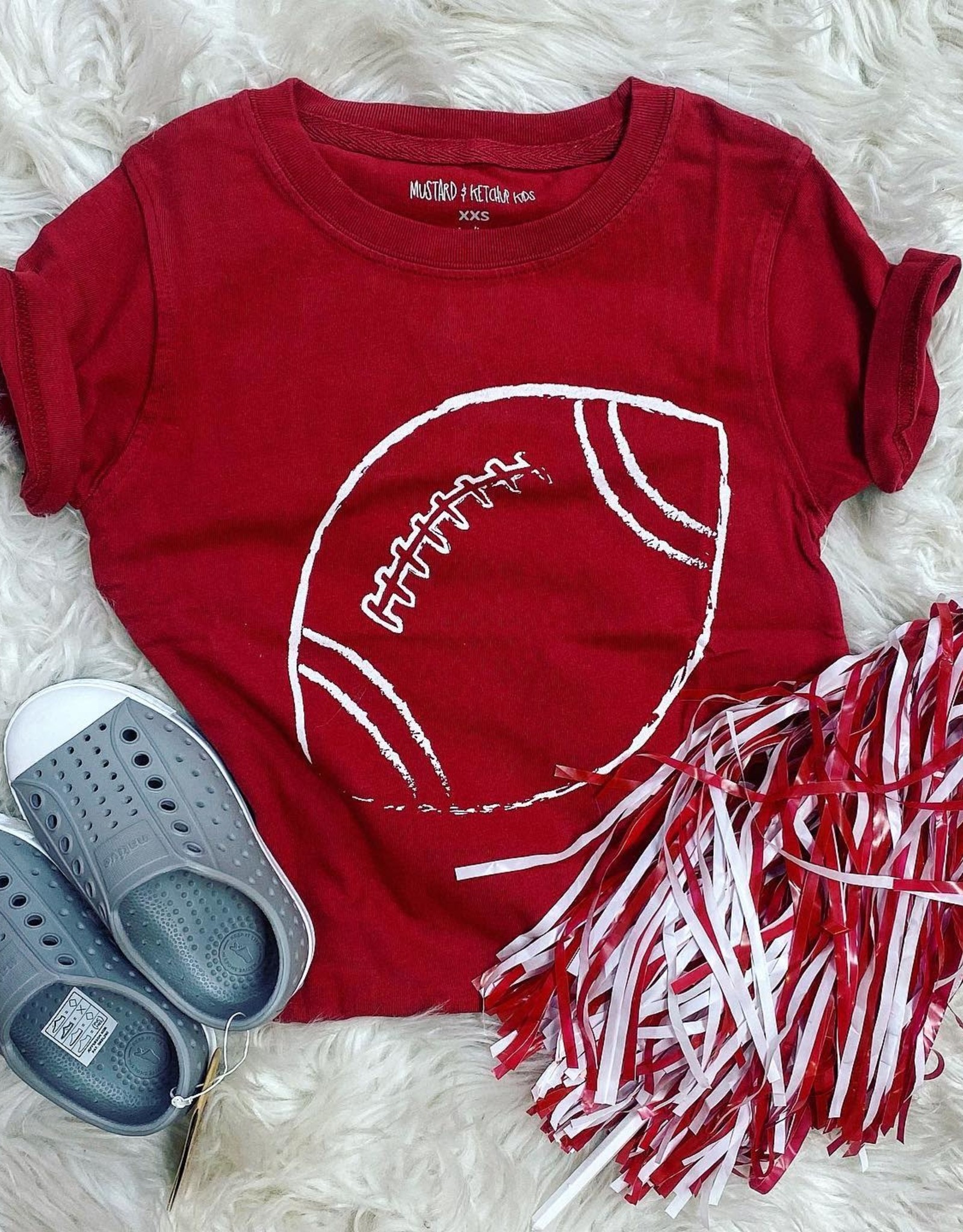 Mustard&Ketchup Kids Alabama Football Tee in Crimson