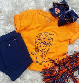 Mustard&Ketchup Kids Auburn Tiger Tee in Orange