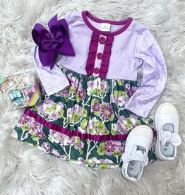 Honeydew Piper Dress in Purple Floral