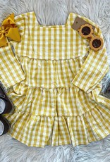 Honeydew Tenley Dress in Yellow Gingham