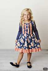 Gabby Dress in Floral Navy
