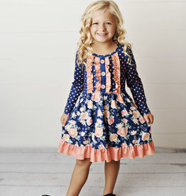 Gabby Dress in Floral Navy