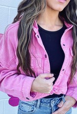 GeeGee Aubrey Denim Jacket in Hot Pink