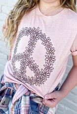 Daisy Peace Tee in Pink