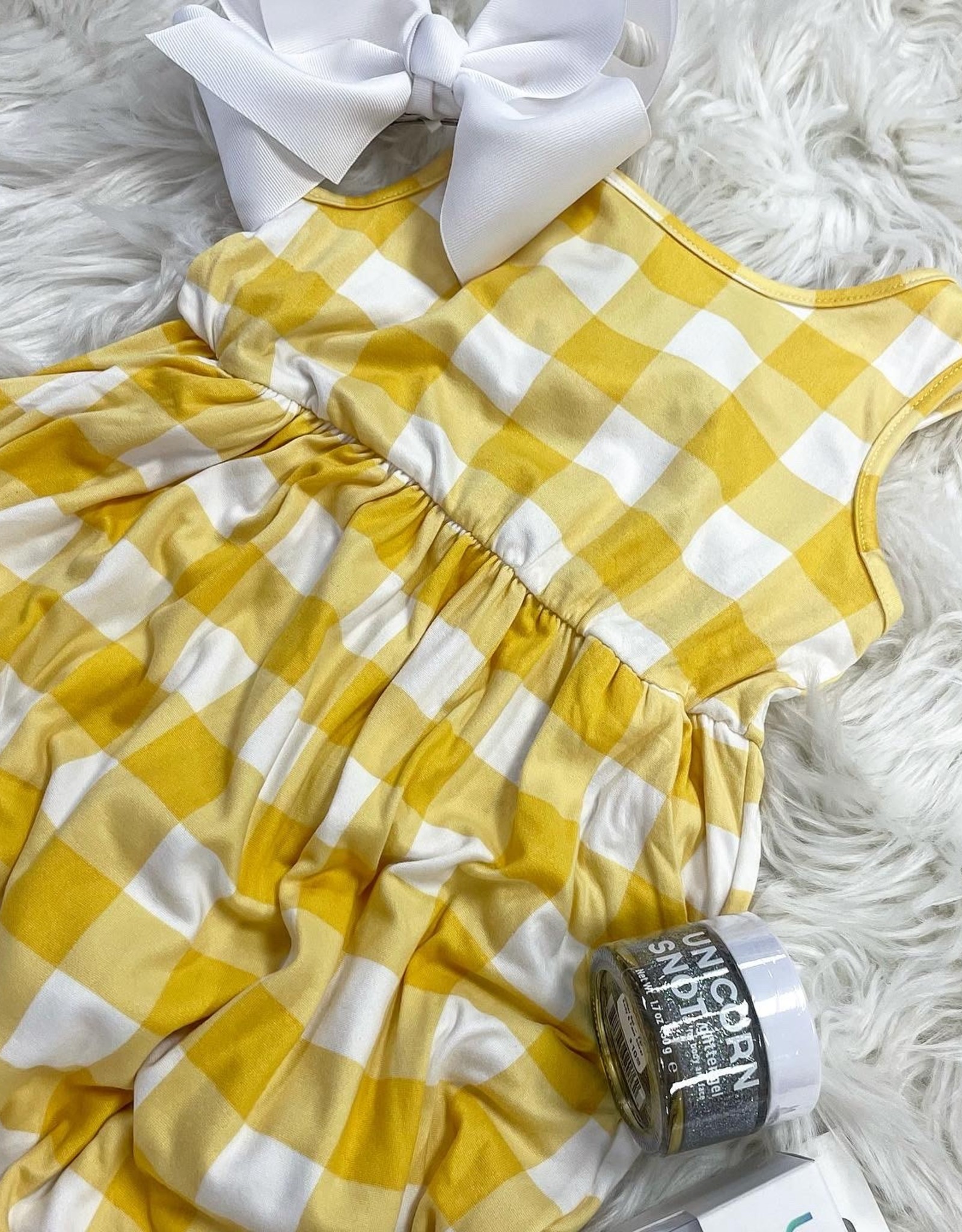 Maddie Dress in Yellow Gingham