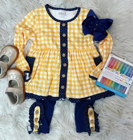 Honeydew Brittany Set in Yellow Gingham