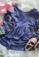 Honeydew Madison Dress in Lavender Stripe