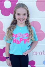 Choose Happy “Puff Paint” Tee in Blue
