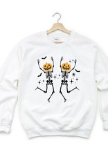 Pumpkin Skeleton Sweatshirt in White