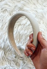 Solid Color Leather Headband in White