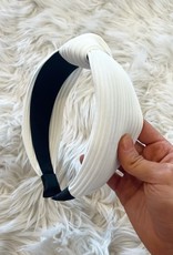 Wrinkle Style Knot Headband in Ivory