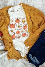 RuffleButts Chunky Knit Open Style Cardigan in Honey
