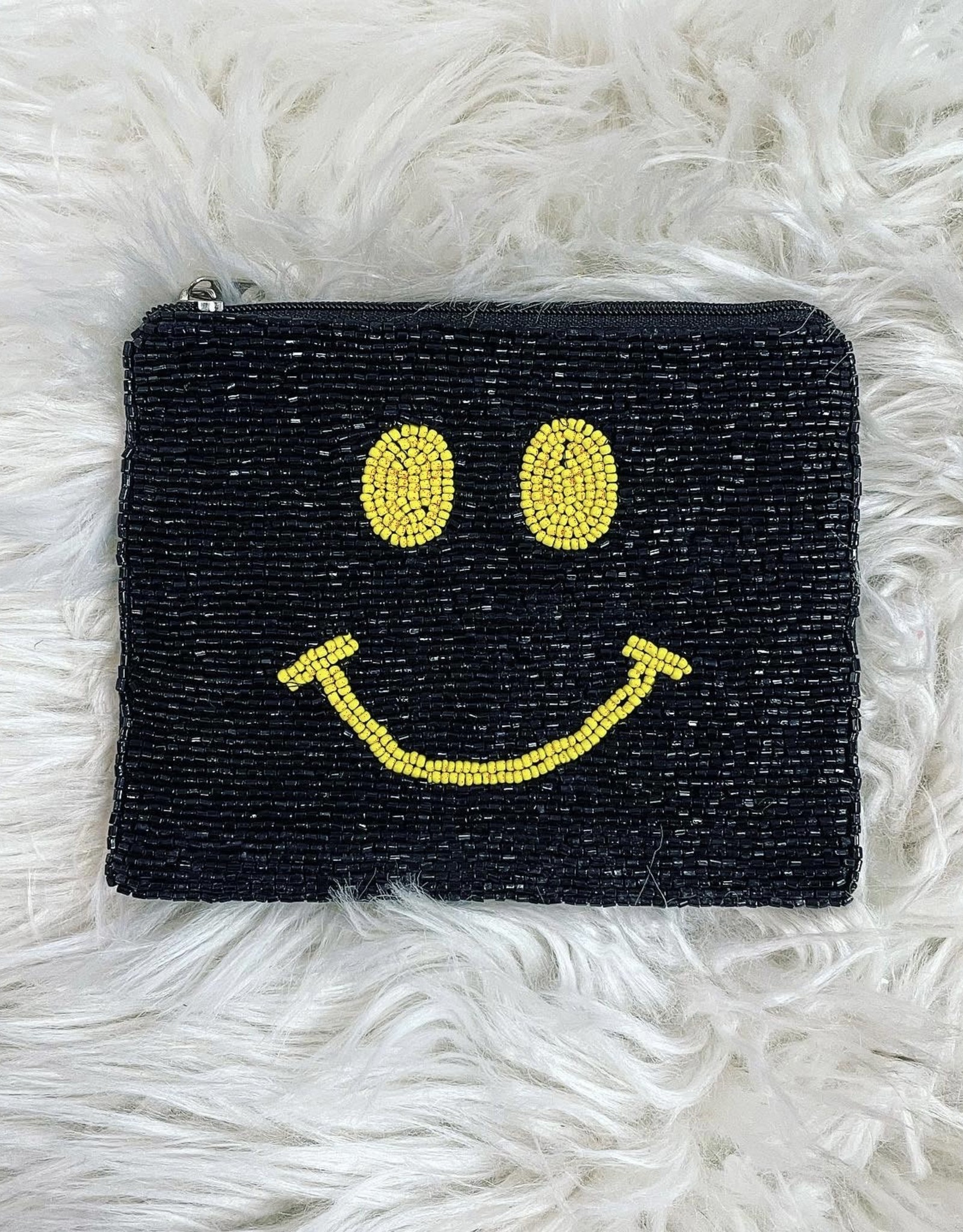 Black Smile Zipper Pouch