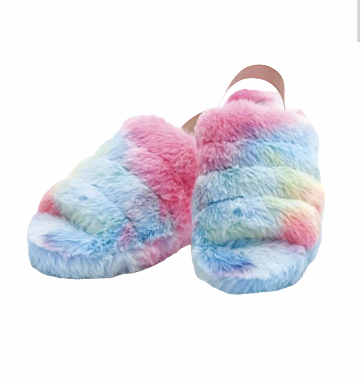 Rainbow Furry Slippers - Marlee Janes