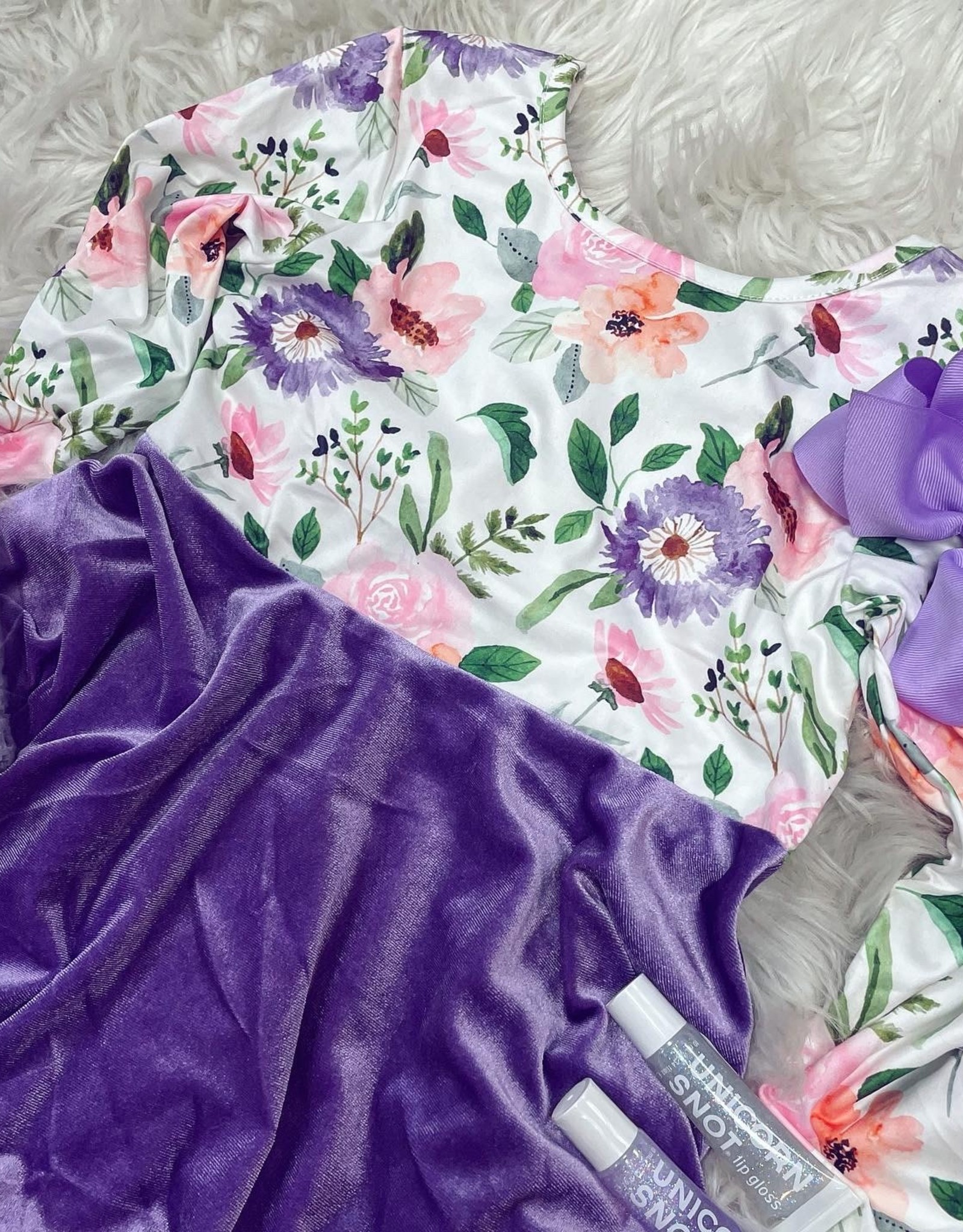 Honeydew Hannah Dress in Purple Floral