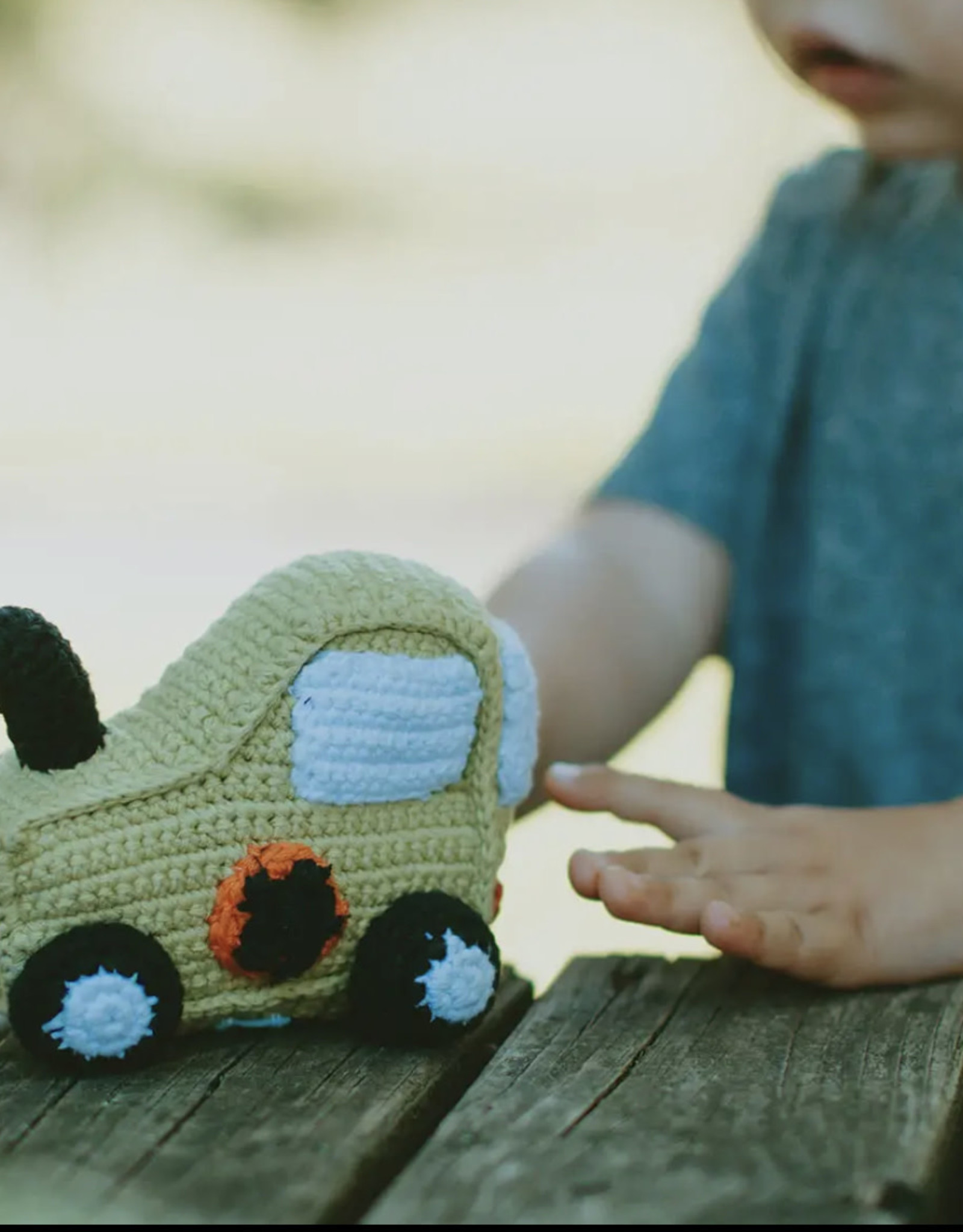 Pebble Green Tractor Rattle