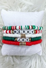 Joy and Merry Christmas Bracelet Set of 5