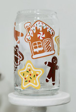 Christmas Gingerbread Cookies Can Glass Cup