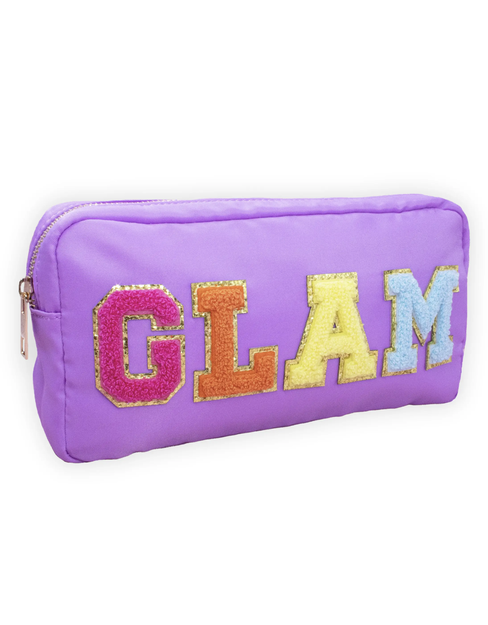 Varsity Collection Nylon Cosmetic Bag  Purple Glam Chenille