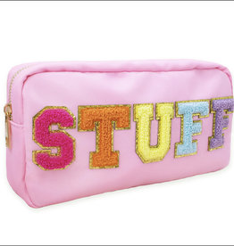 Varsity Collection Nylon Cosmetic Bag Pink Stuff Chenille