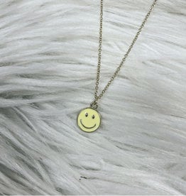 Smile Face Necklace in Yellow