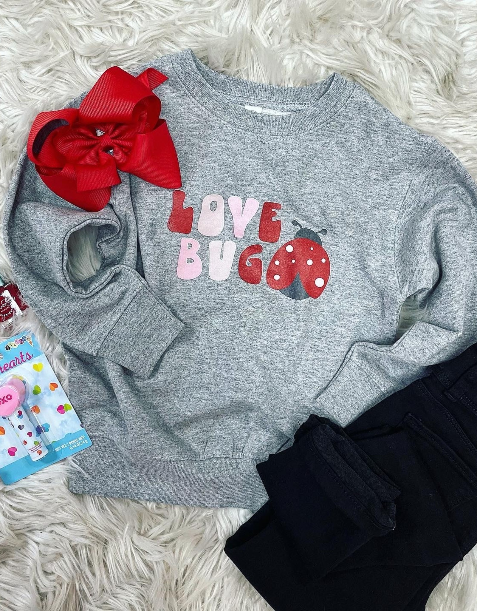 Love Bug Valentine Sweatshirt in Grey